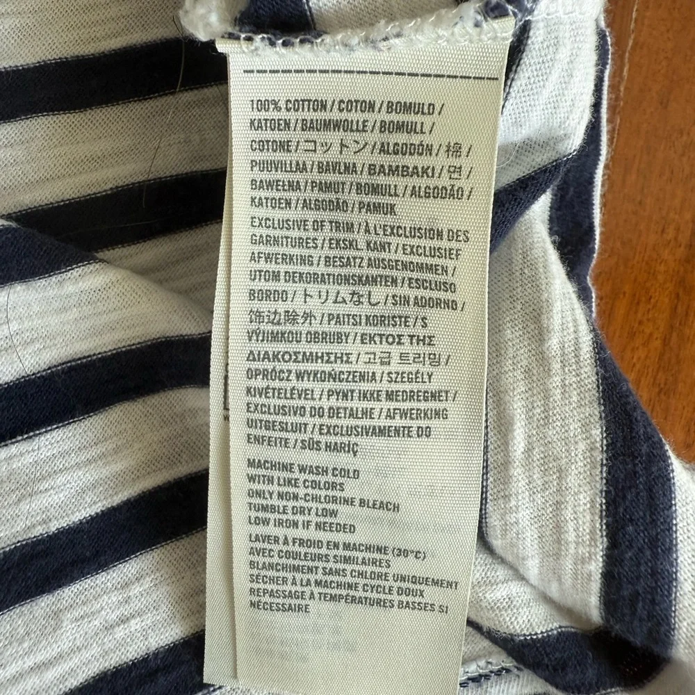 Abercrombie Women Shirt Striped Blouse 3/4 Sleeves Top %100 Cotton Size M